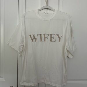Six Stories White 'WIFEY' Short Sleeve Tee